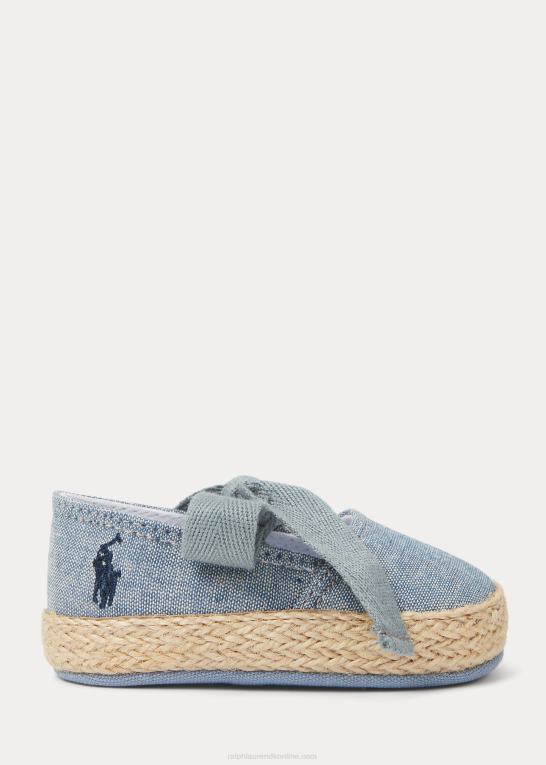 blå chambray baby Ralph Lauren bowman chambray espadrille Z426B8124
