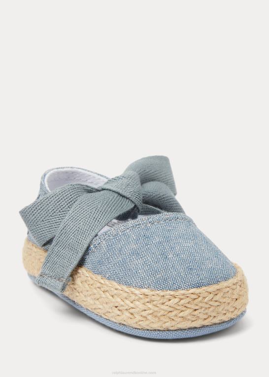 blå chambray baby Ralph Lauren bowman chambray espadrille Z426B8124