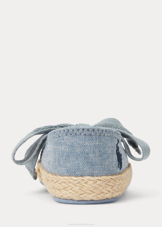 blå chambray baby Ralph Lauren bowman chambray espadrille Z426B8124