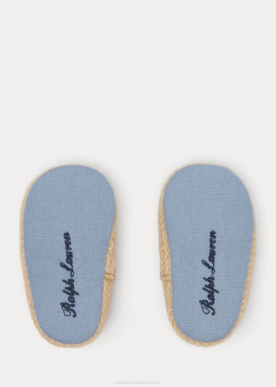 blå chambray baby Ralph Lauren bowman chambray espadrille Z426B8124