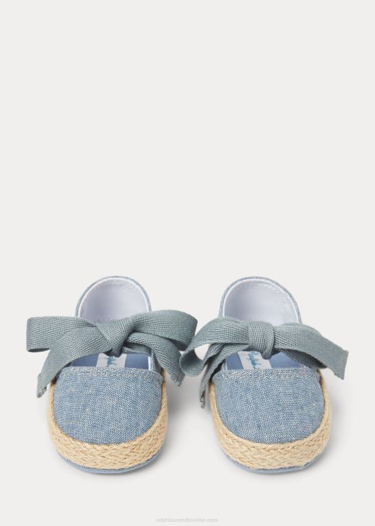 blå chambray baby Ralph Lauren bowman chambray espadrille Z426B8124