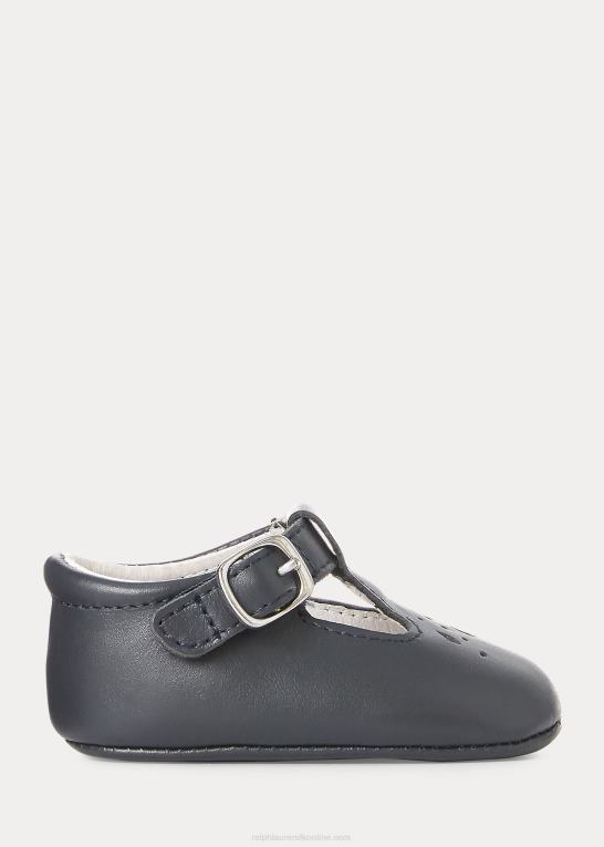 flåde baby Ralph Lauren laurien læder kjole sko Z426B8135