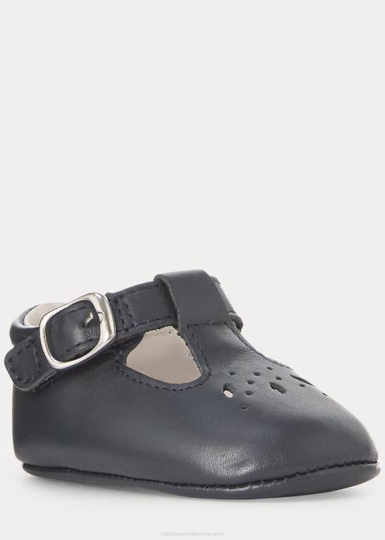 flåde baby Ralph Lauren laurien læder kjole sko Z426B8135