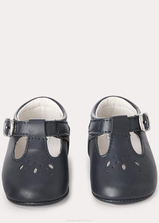 flåde baby Ralph Lauren laurien læder kjole sko Z426B8135