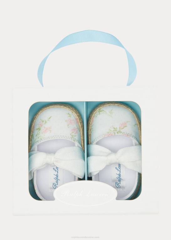 glem mig ikke blomstret baby Ralph Lauren bowman floral canvas espadrille Z426B8125