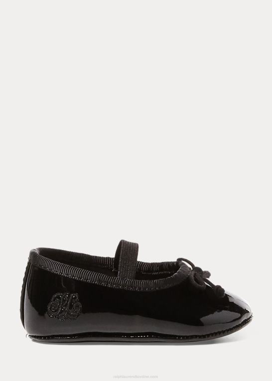 sort patent baby Ralph Lauren allie balletflad i imiteret læder Z426B8137
