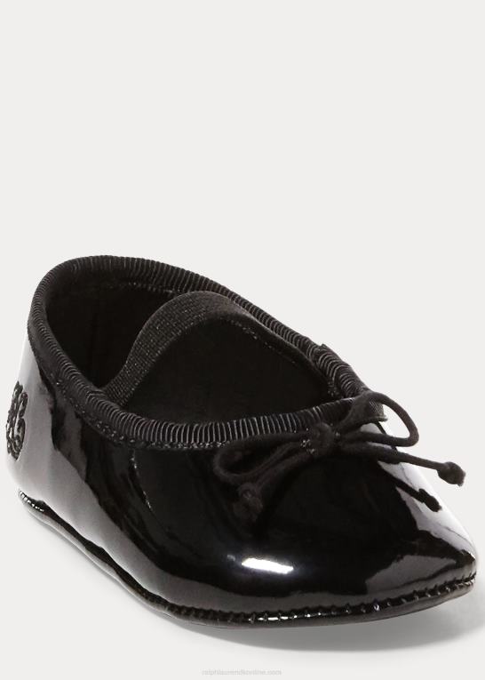 sort patent baby Ralph Lauren allie balletflad i imiteret læder Z426B8137