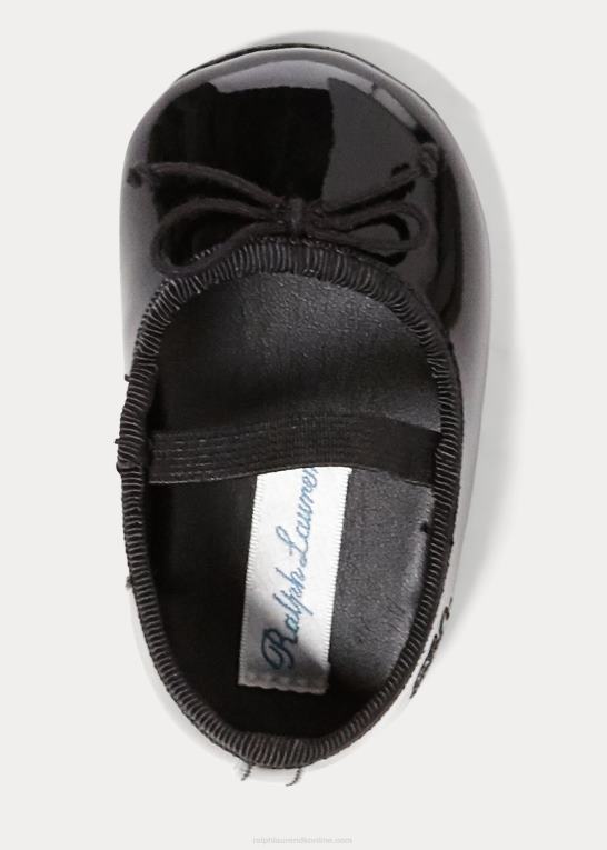 sort patent baby Ralph Lauren allie balletflad i imiteret læder Z426B8137