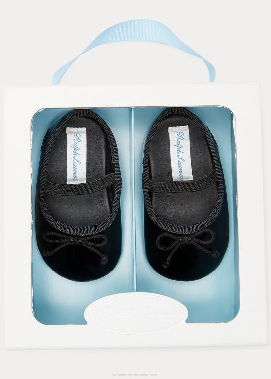 sort patent baby Ralph Lauren allie balletflad i imiteret læder Z426B8137