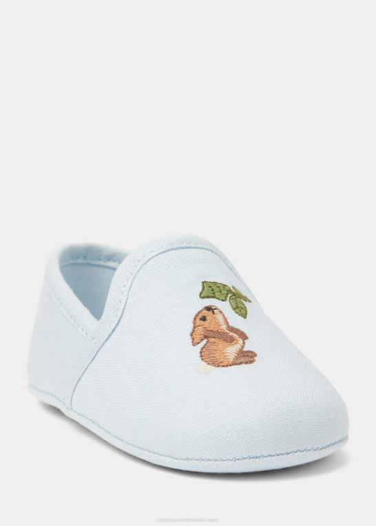 blå baby Ralph Lauren tøffel af ash bunny bomuld Z426B8129