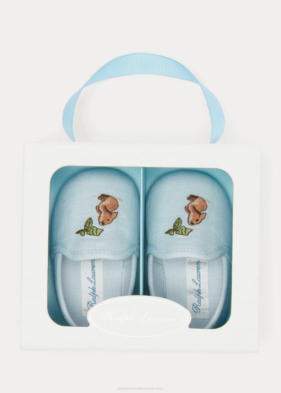 blå baby Ralph Lauren tøffel af ash bunny bomuld Z426B8129