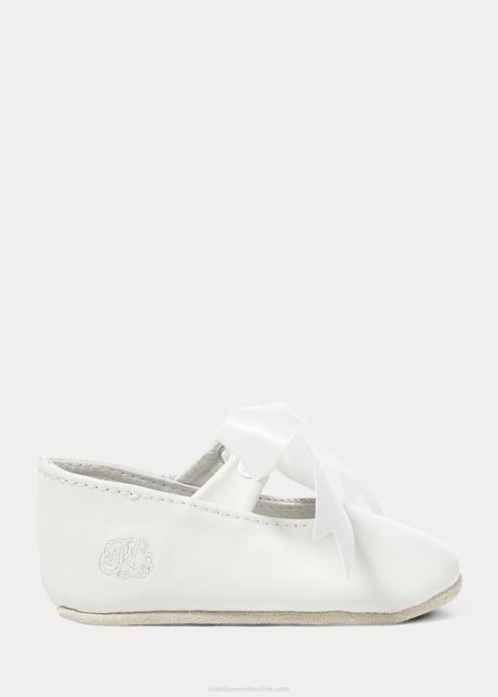 hvid baby Ralph Lauren briley læder mary jane hjemmesko Z426B8128