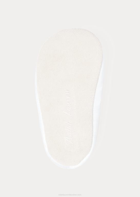 hvid satin baby Ralph Lauren briley satin mary jane hjemmesko Z426B8134