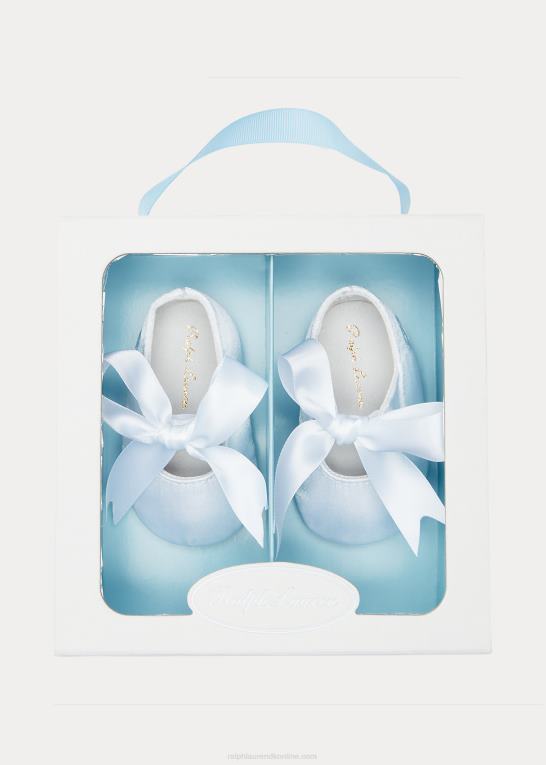 hvid satin baby Ralph Lauren briley satin mary jane hjemmesko Z426B8134