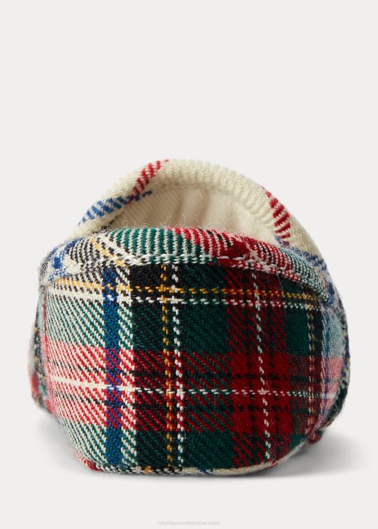 rød plaid baby Ralph Lauren tøfler i ask i plaid i bomuld Z426B8345