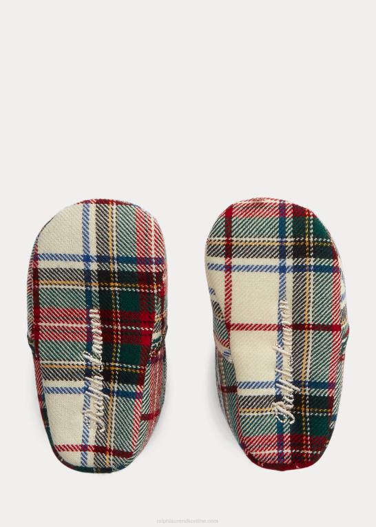 rød plaid baby Ralph Lauren tøfler i ask i plaid i bomuld Z426B8345