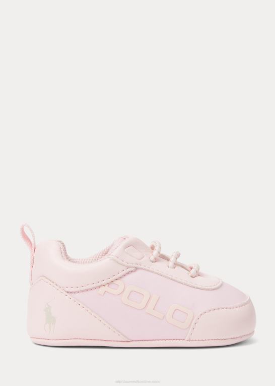 lys pink mesh baby Ralph Lauren tech racer ps sneaker i imiteret læder Z426B8123