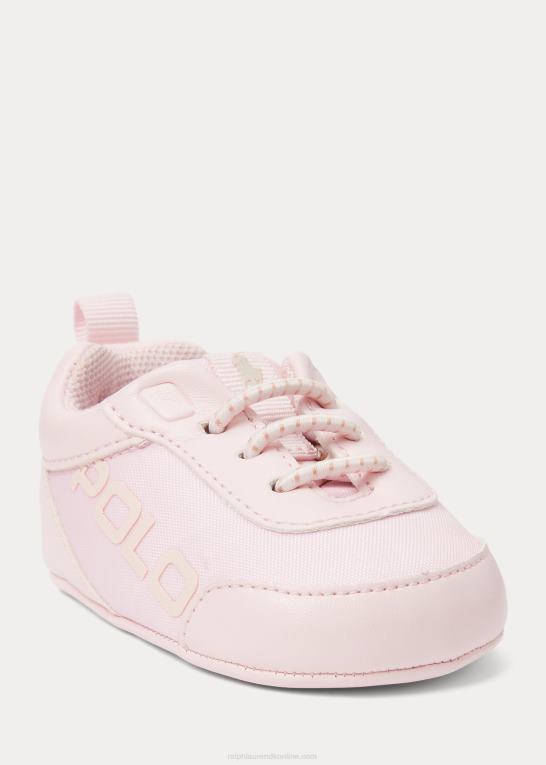 lys pink mesh baby Ralph Lauren tech racer ps sneaker i imiteret læder Z426B8123