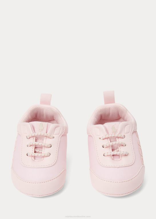 lys pink mesh baby Ralph Lauren tech racer ps sneaker i imiteret læder Z426B8123