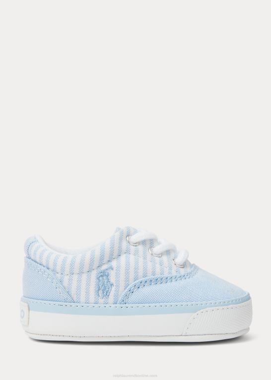 lyseblå baby Ralph Lauren keaton stribet canvas sneaker Z426B8120