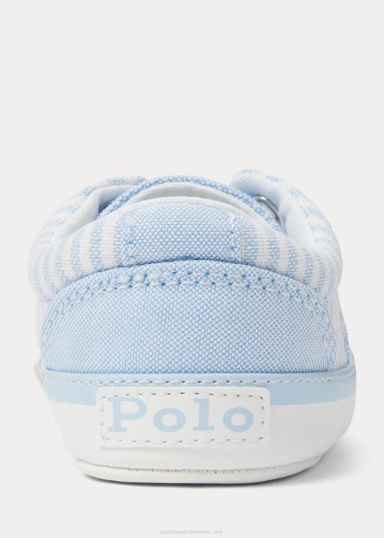 lyseblå baby Ralph Lauren keaton stribet canvas sneaker Z426B8120