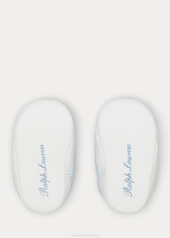 lyseblå baby Ralph Lauren keaton stribet canvas sneaker Z426B8120