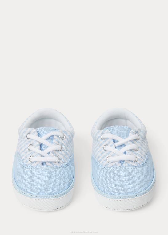lyseblå baby Ralph Lauren keaton stribet canvas sneaker Z426B8120