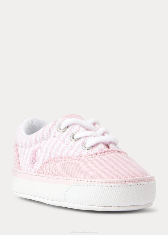lyserøde striber baby Ralph Lauren keaton stribet canvas sneaker Z426B8121