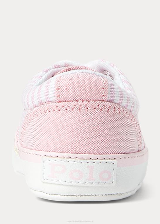lyserøde striber baby Ralph Lauren keaton stribet canvas sneaker Z426B8121