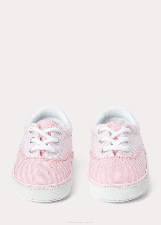 lyserøde striber baby Ralph Lauren keaton stribet canvas sneaker Z426B8121
