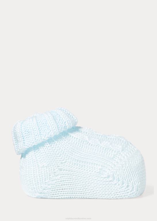 blå baby Ralph Lauren kabelstrikkede bomuldsstøvler Z426B8043