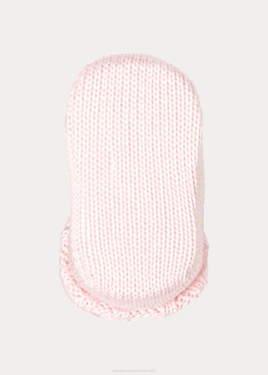 lyserød baby Ralph Lauren kabelstrikket støvle i bomuldsblanding Z426B8045