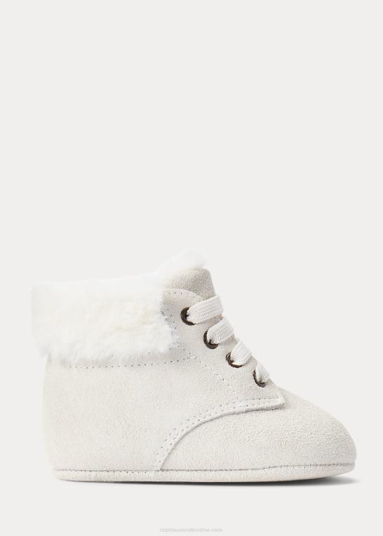 pergament creme baby Ralph Lauren burnley faux-shearling ruskindsstøvle Z426B8351