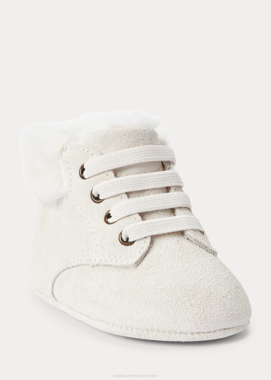 pergament creme baby Ralph Lauren burnley faux-shearling ruskindsstøvle Z426B8351