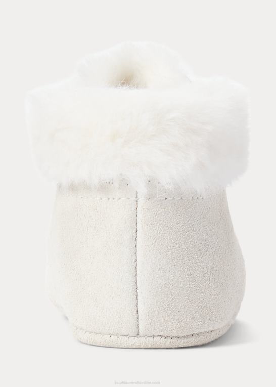 pergament creme baby Ralph Lauren burnley faux-shearling ruskindsstøvle Z426B8351