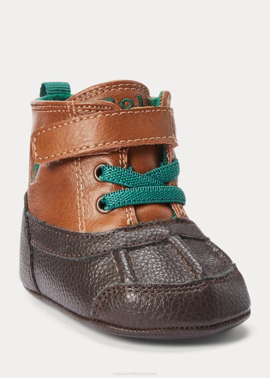 solbrun bruneret baby Ralph Lauren barnes ii støvle i imiteret læder Z426B8350