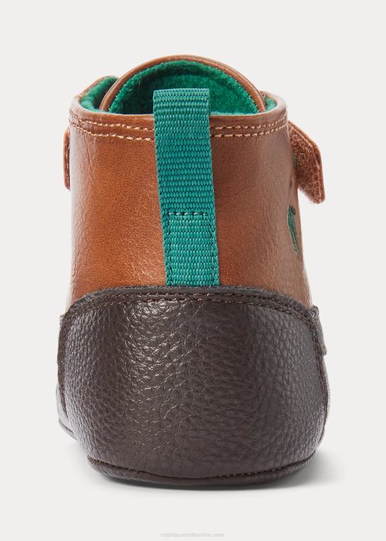 solbrun bruneret baby Ralph Lauren barnes ii støvle i imiteret læder Z426B8350