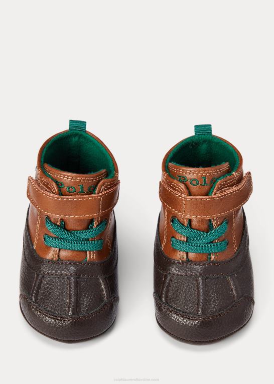 solbrun bruneret baby Ralph Lauren barnes ii støvle i imiteret læder Z426B8350