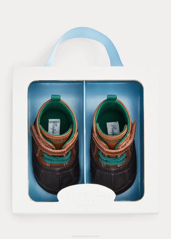 solbrun bruneret baby Ralph Lauren barnes ii støvle i imiteret læder Z426B8350