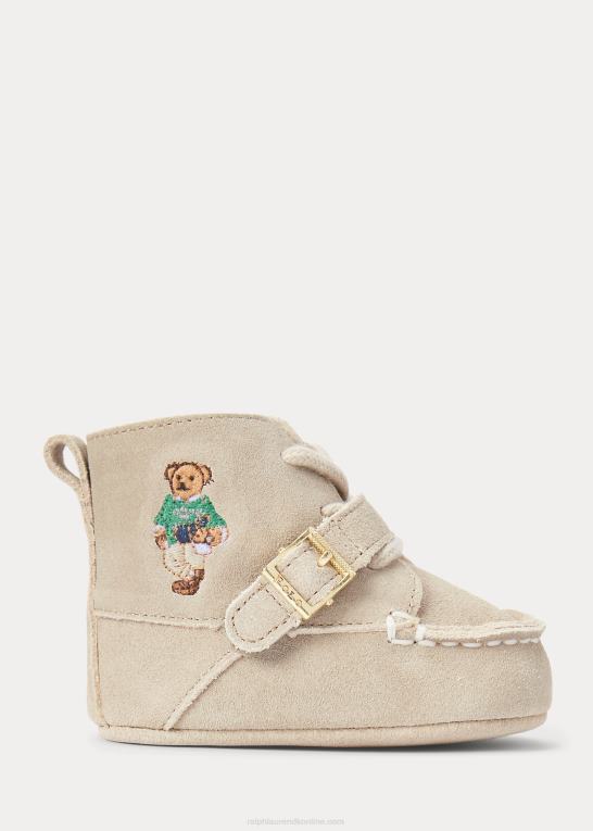 tan multi baby Ralph Lauren ranger polobjørnestøvle i ruskind med høj top Z426B8348