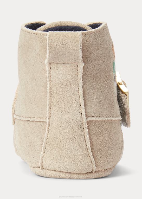 tan multi baby Ralph Lauren ranger polobjørnestøvle i ruskind med høj top Z426B8348