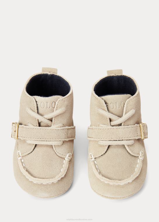 tan multi baby Ralph Lauren ranger polobjørnestøvle i ruskind med høj top Z426B8348