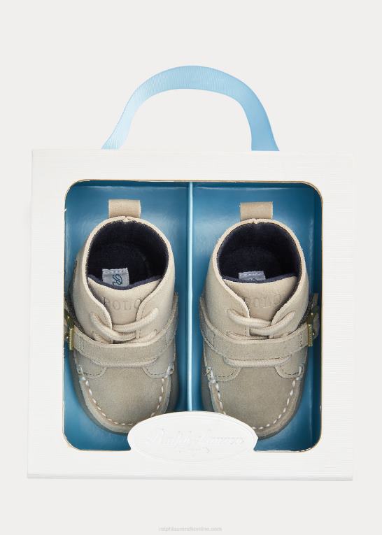 tan multi baby Ralph Lauren ranger polobjørnestøvle i ruskind med høj top Z426B8348