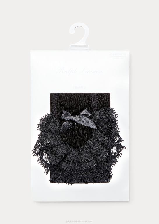 sort baby Ralph Lauren flæsede blonde strømpebukser Z426B8058
