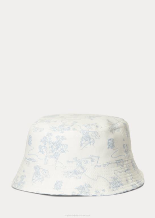 blå havetoile multi baby Ralph Lauren vendbar bomuldsinterlock bøttehat Z426B8019