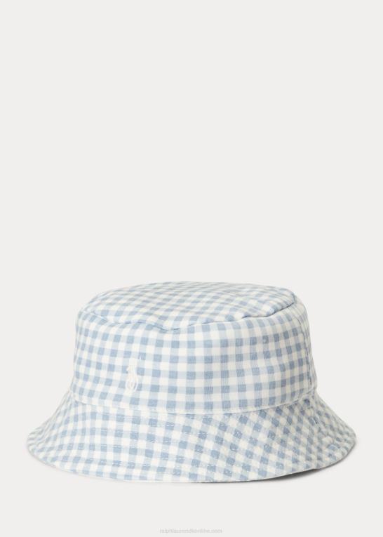 blå havetoile multi baby Ralph Lauren vendbar bomuldsinterlock bøttehat Z426B8019