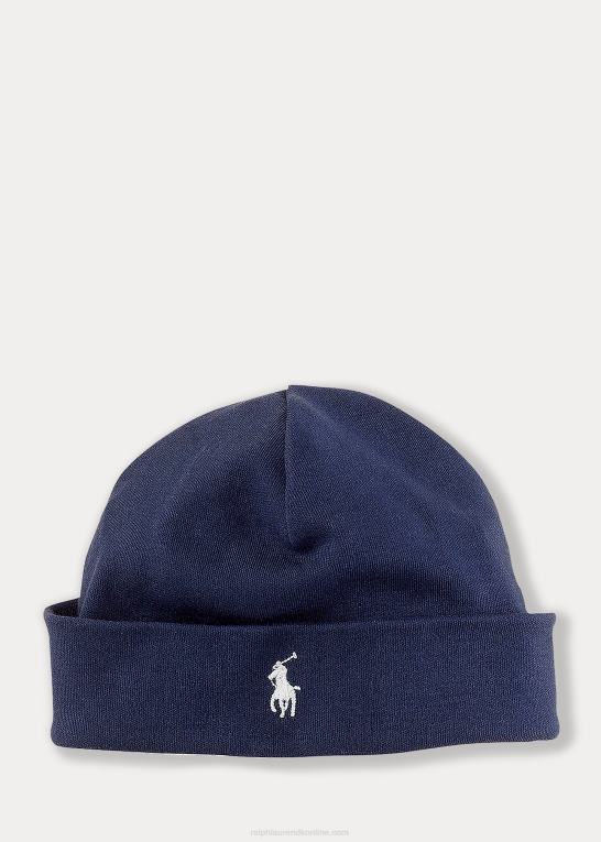 raffineret flåde baby Ralph Lauren interlock hue i bomuld Z426B8020