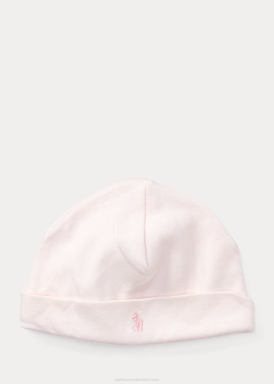 sart lyserød baby Ralph Lauren bomuldshat Z426B8022