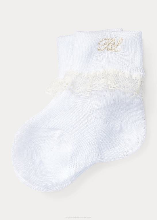 baby Ralph Lauren bomuldsstrømper med blonder Z426B8056