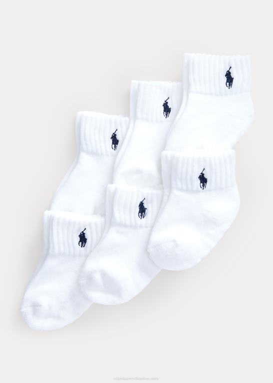 baby Ralph Lauren gripper quarter sok 6-pack Z426B8046